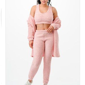 Fuzzy Three Piece Teddy Fleece Leisure Set